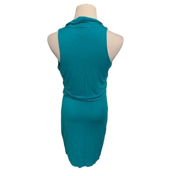 Kenneth Cole Turquoise Sleeveless Drape Neck Knit Dress Sz M - Picture 2 of 5